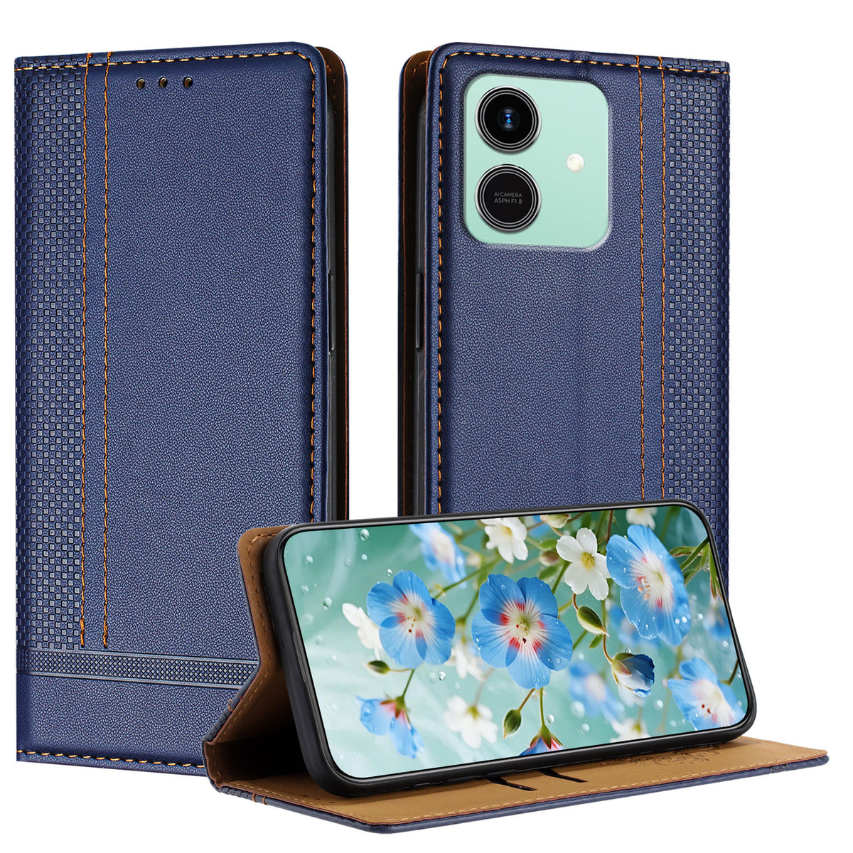 For Honor Play10 4G Case L-Shaped Grid Pattern Leather Stand Phone Cover with Card Slots
