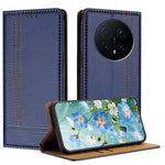 For Honor Magic8 Pro 5G Case L-Shaped Grid Pattern Leather Stand Phone Cover with Card Slots