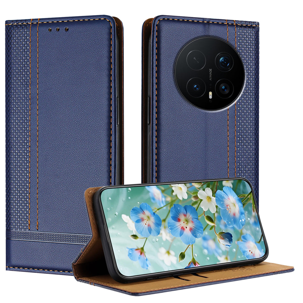 For Honor Magic8 Pro 5G Case L-Shaped Grid Pattern Leather Stand Phone Cover with Card Slots