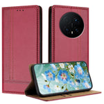 For Honor Magic8 Pro 5G Case L-Shaped Grid Pattern Leather Stand Phone Cover with Card Slots
