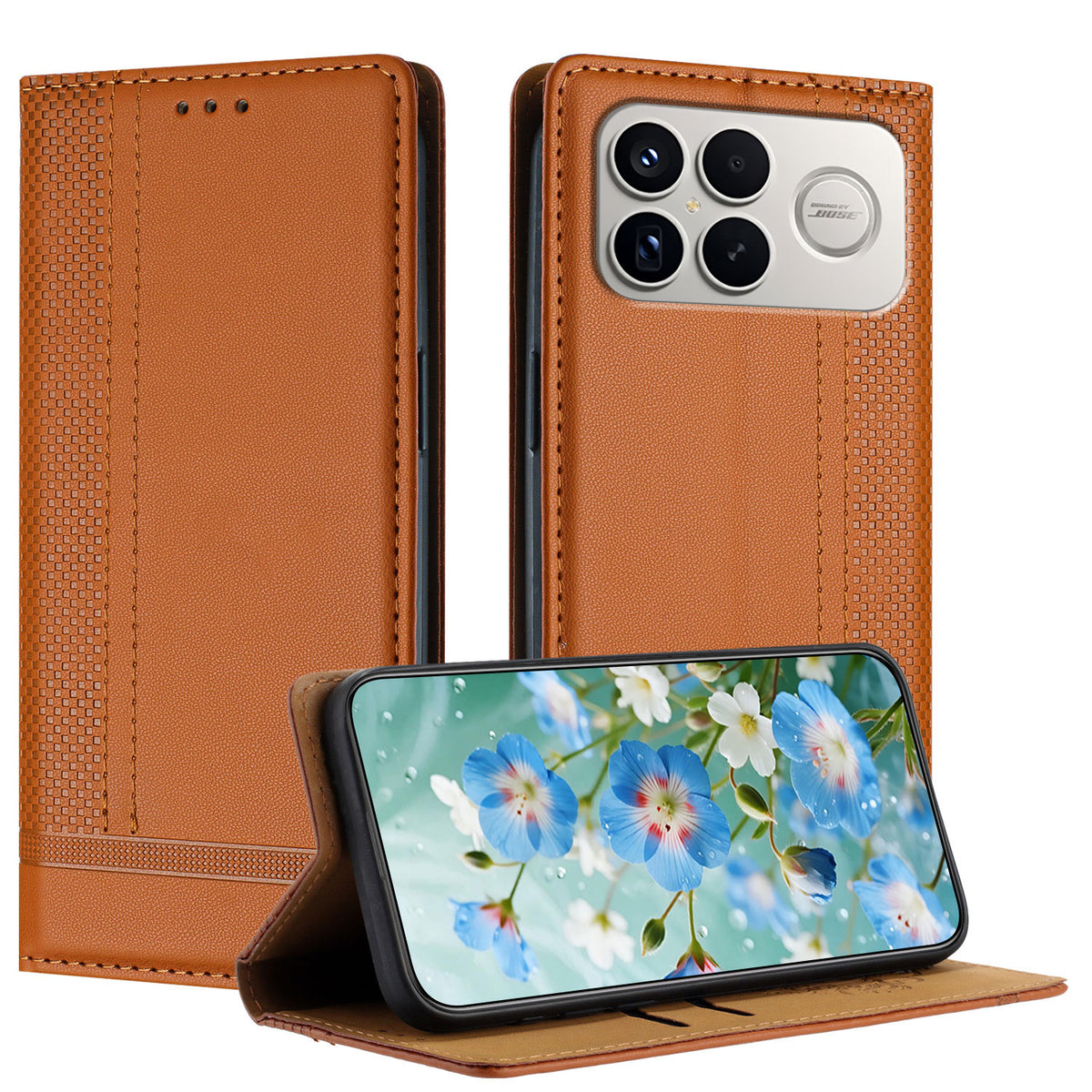 For Xiaomi Poco F8 Ultra / Redmi K90 Pro Max 5G / K100 Pro Max 5G (China) Case L-Shaped Grid Pattern Leather Stand Phone Cover with Card Slots