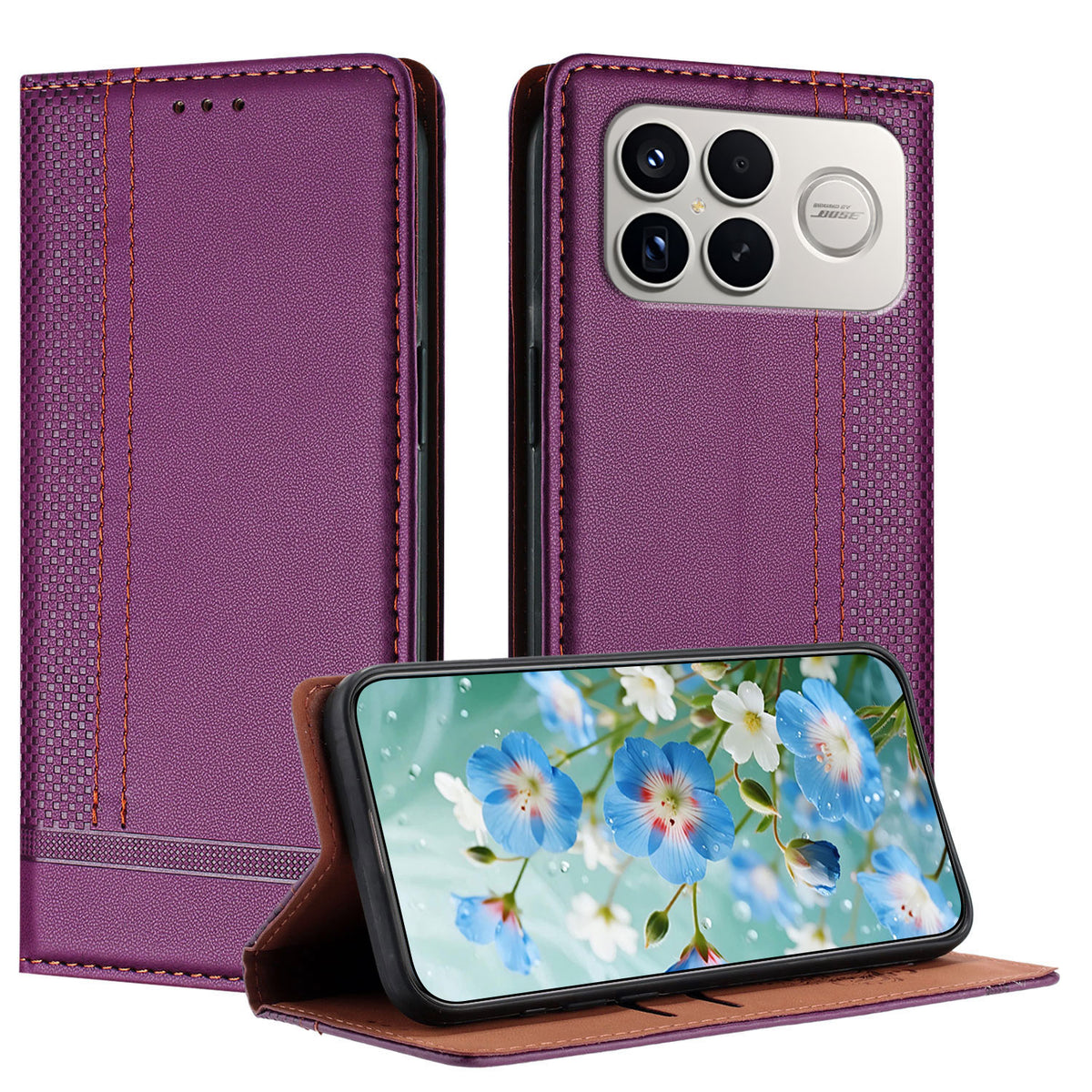 For Xiaomi Poco F8 Ultra / Redmi K90 Pro Max 5G / K100 Pro Max 5G (China) Case L-Shaped Grid Pattern Leather Stand Phone Cover with Card Slots