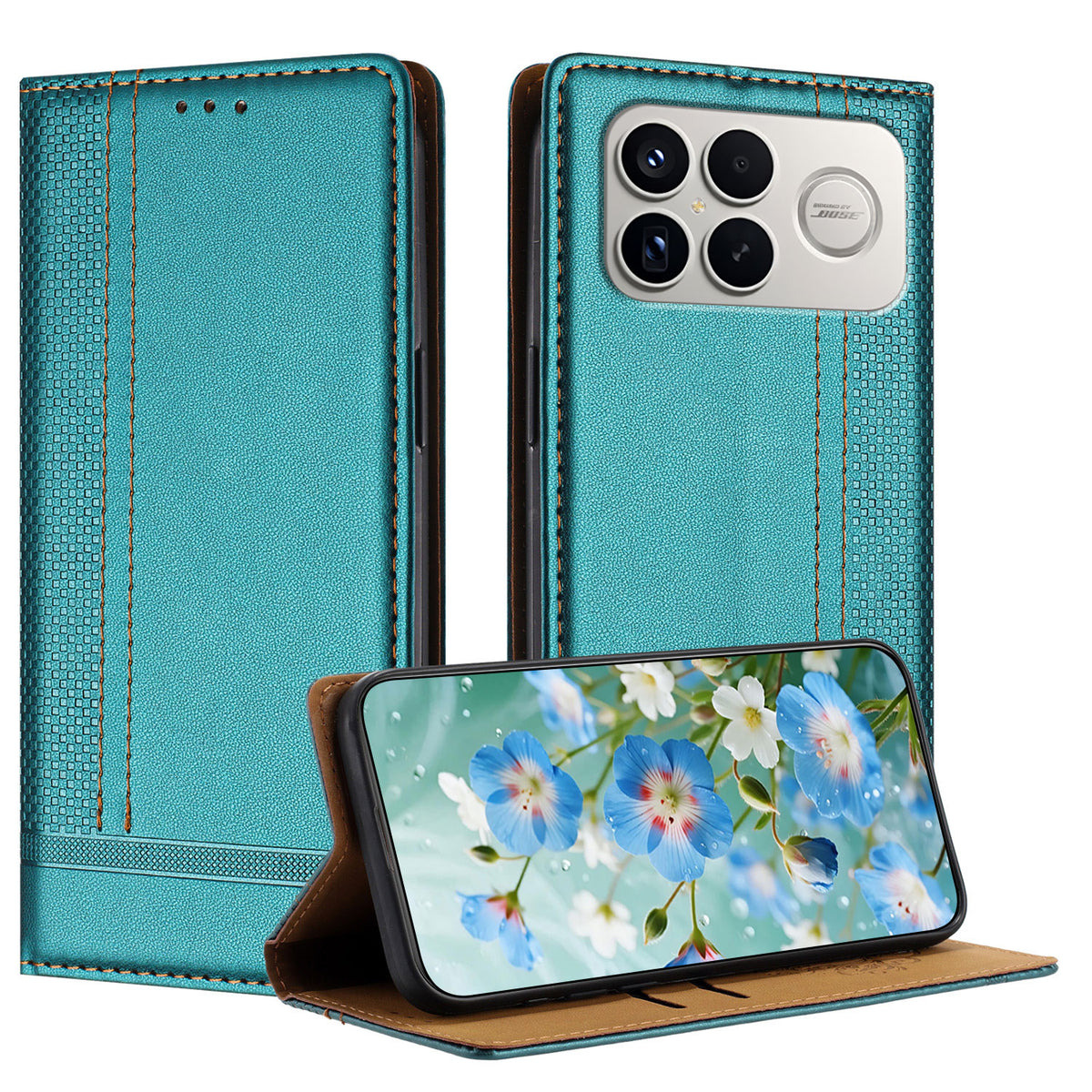 For Xiaomi Poco F8 Ultra / Redmi K90 Pro Max 5G / K100 Pro Max 5G (China) Case L-Shaped Grid Pattern Leather Stand Phone Cover with Card Slots