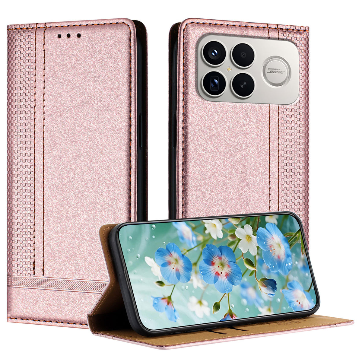 For Xiaomi Poco F8 Ultra / Redmi K90 Pro Max 5G / K100 Pro Max 5G (China) Case L-Shaped Grid Pattern Leather Stand Phone Cover with Card Slots