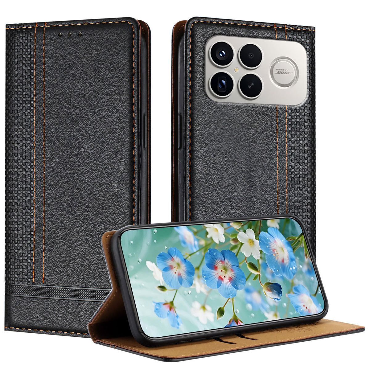 For Xiaomi Poco F8 Ultra / Redmi K90 Pro Max 5G / K100 Pro Max 5G (China) Case L-Shaped Grid Pattern Leather Stand Phone Cover with Card Slots