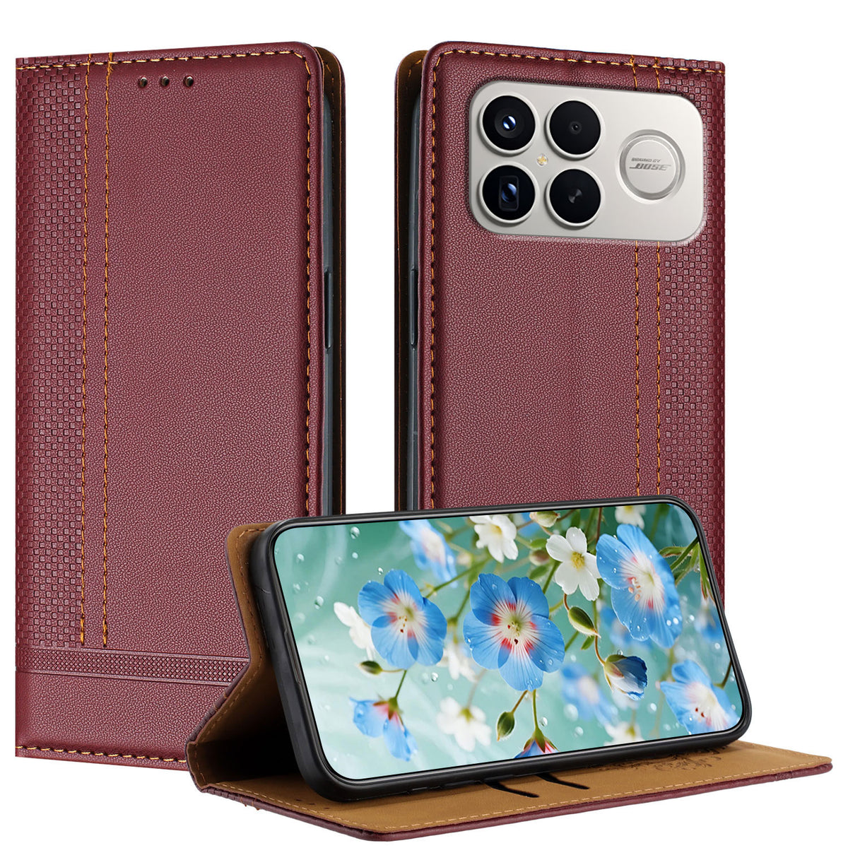 For Xiaomi Poco F8 Ultra / Redmi K90 Pro Max 5G / K100 Pro Max 5G (China) Case L-Shaped Grid Pattern Leather Stand Phone Cover with Card Slots