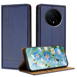 For Honor Magic8 5G Case L-Shaped Grid Pattern Leather Stand Phone Cover with Card Slots