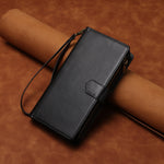 For Oppo Find X9 Pro 5G Leather Case Zipper Wallet Stand Shockproof Phone Cover with Wrist Strap