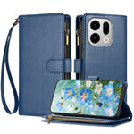 For Oppo Find X9 5G Leather Case Zipper Wallet Stand Shockproof Phone Cover with Wrist Strap