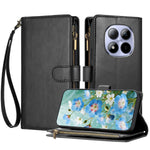 For Xiaomi Redmi Note 15 Pro 4G (Global) Leather Case Zipper Wallet Stand Shockproof Phone Cover with Wrist Strap