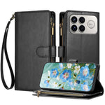 For Xiaomi Poco F8 Ultra / Redmi K90 Pro Max 5G / K100 Pro Max 5G (China) Leather Case Zipper Wallet Stand Shockproof Phone Cover with Wrist Strap