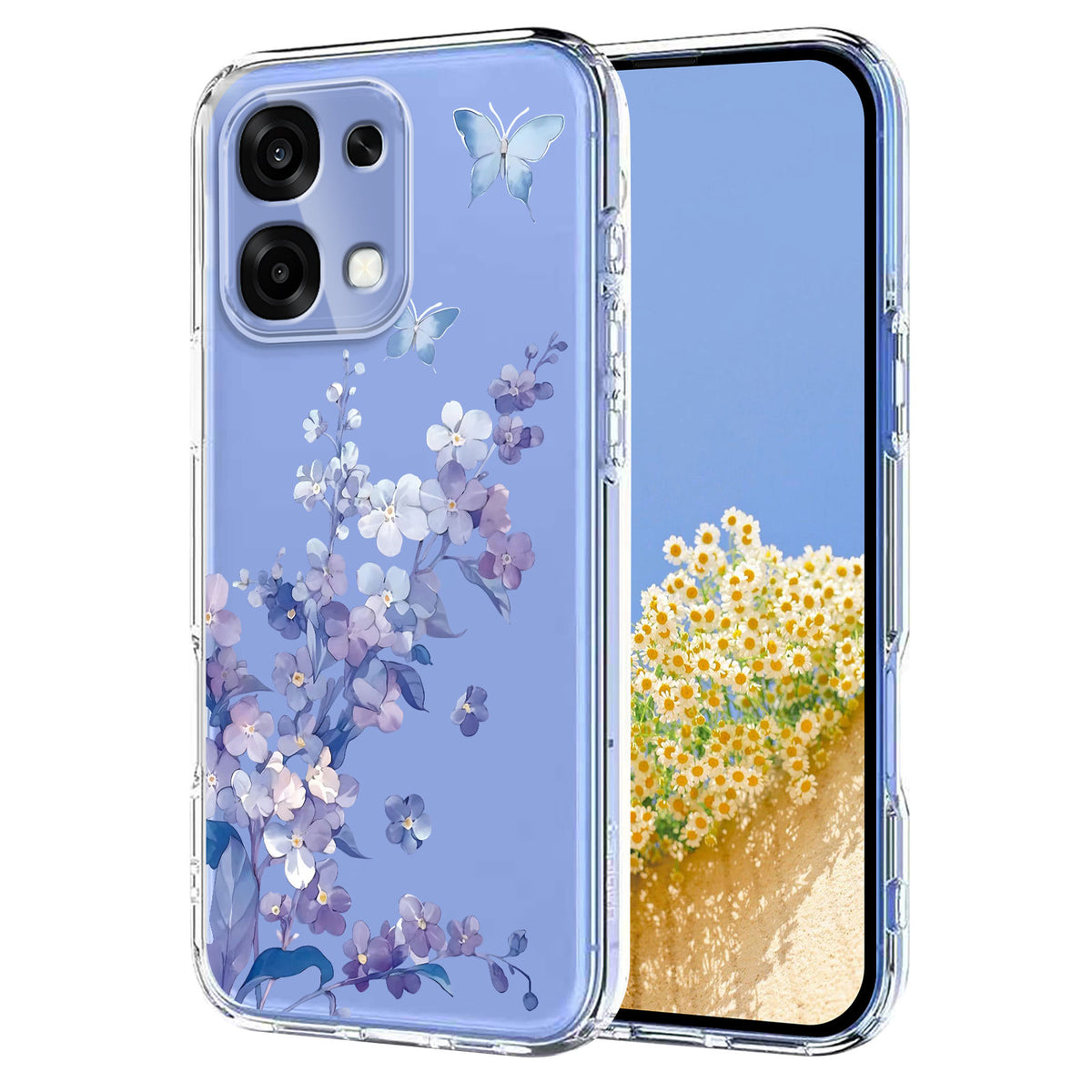 For Oppo A6 Pro 5G Case Butterfly Floral Pattern Printing TPU Phone Back Cover