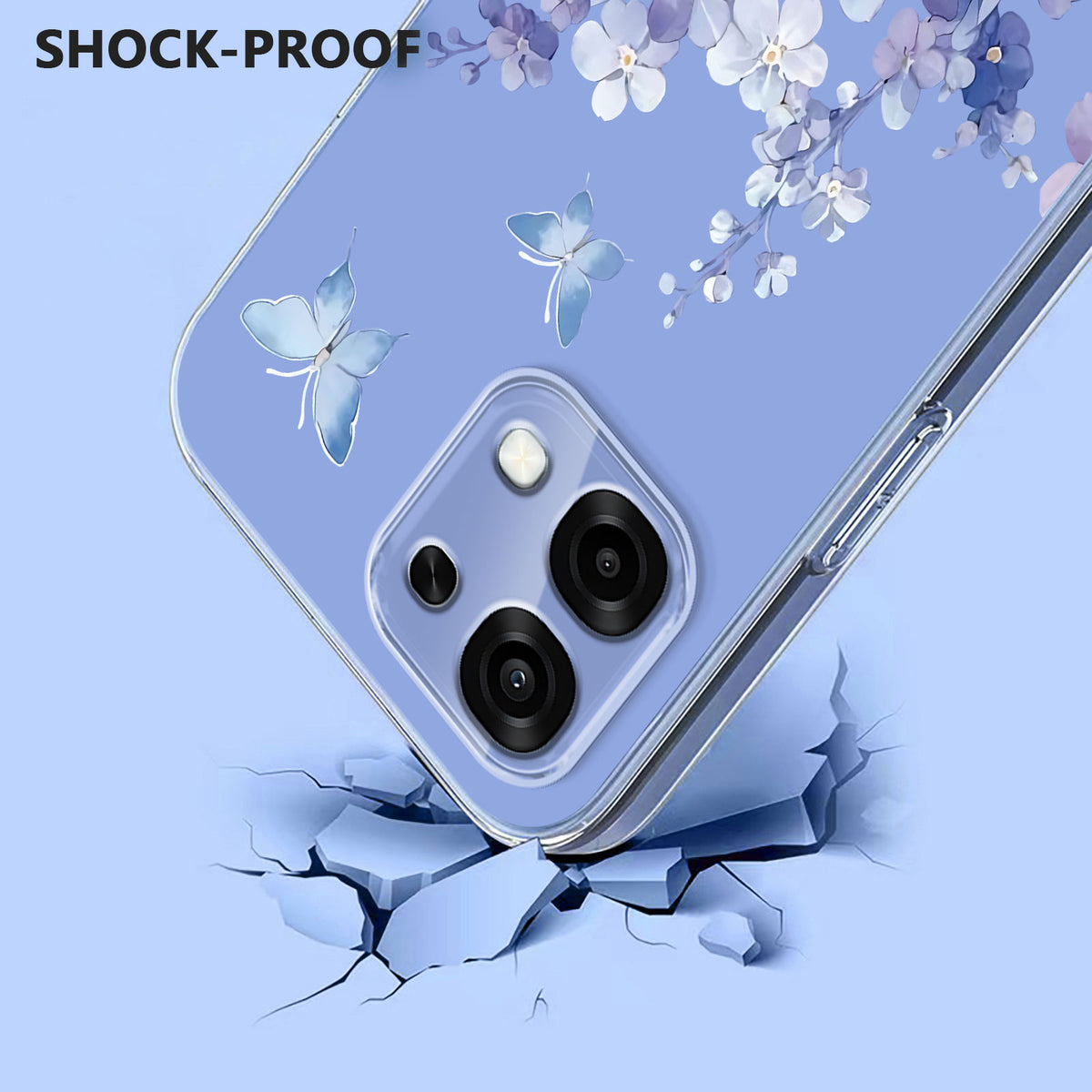 For Oppo A6 Pro 5G Case Butterfly Floral Pattern Printing TPU Phone Back Cover