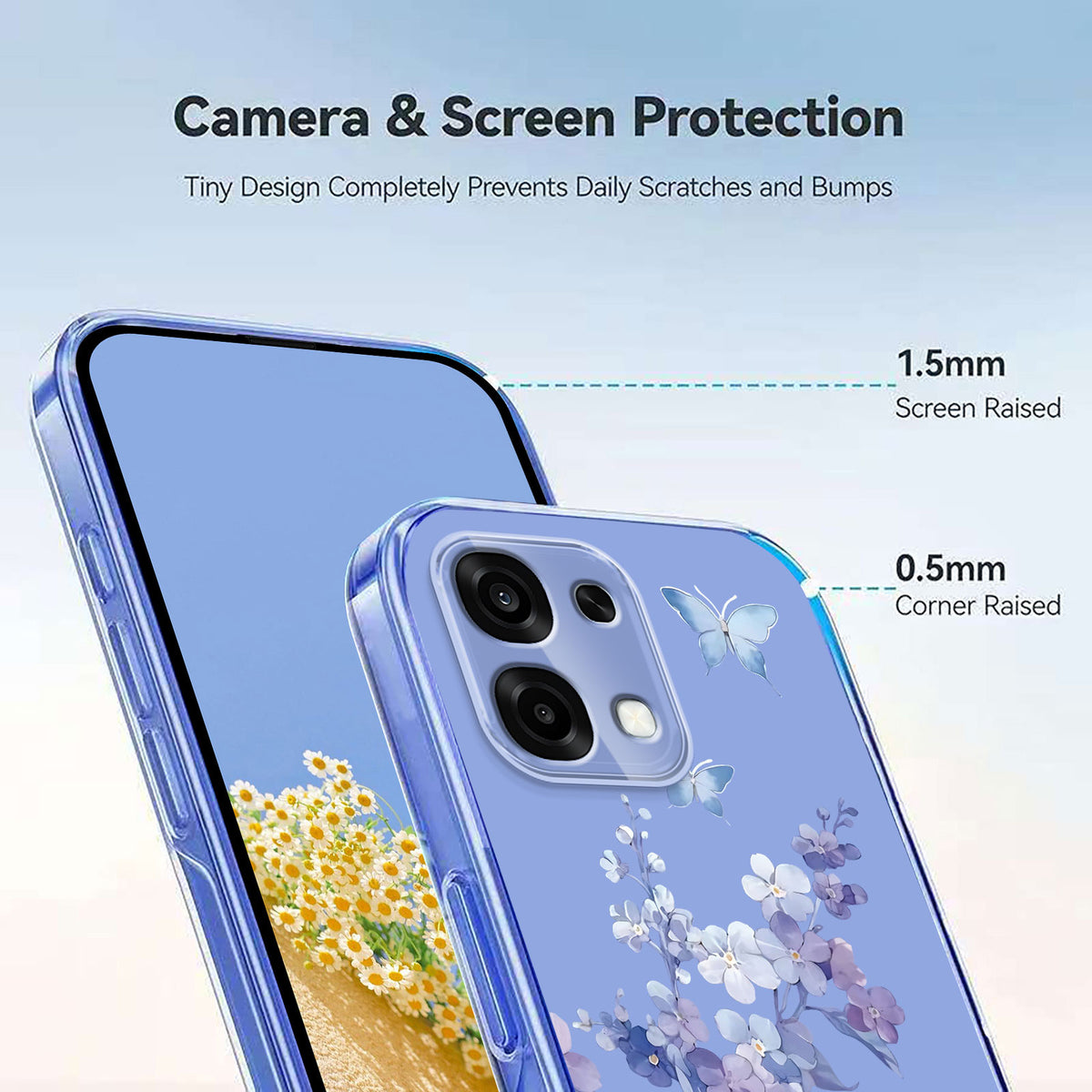 For Oppo A6 Pro 5G Case Butterfly Floral Pattern Printing TPU Phone Back Cover