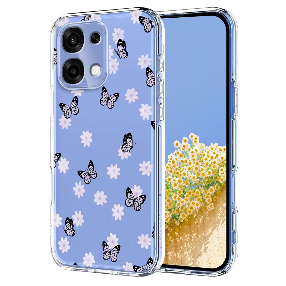 For Oppo A6 Pro 5G Case Butterfly Floral Pattern Printing TPU Phone Back Cover