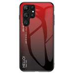 For Samsung Galaxy S23 Ultra Shockproof Case Gradient Color Tempered Glass Phone Case Hard PC Soft TPU Back Cover