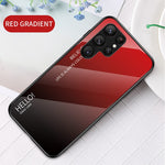 For Samsung Galaxy S23 Ultra Shockproof Case Gradient Color Tempered Glass Phone Case Hard PC Soft TPU Back Cover
