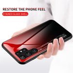 For Samsung Galaxy S23 Ultra Shockproof Case Gradient Color Tempered Glass Phone Case Hard PC Soft TPU Back Cover
