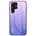For Samsung Galaxy S23 Ultra Shockproof Case Gradient Color Tempered Glass Phone Case Hard PC Soft TPU Back Cover