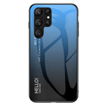 For Samsung Galaxy S23 Ultra Shockproof Case Gradient Color Tempered Glass Phone Case Hard PC Soft TPU Back Cover