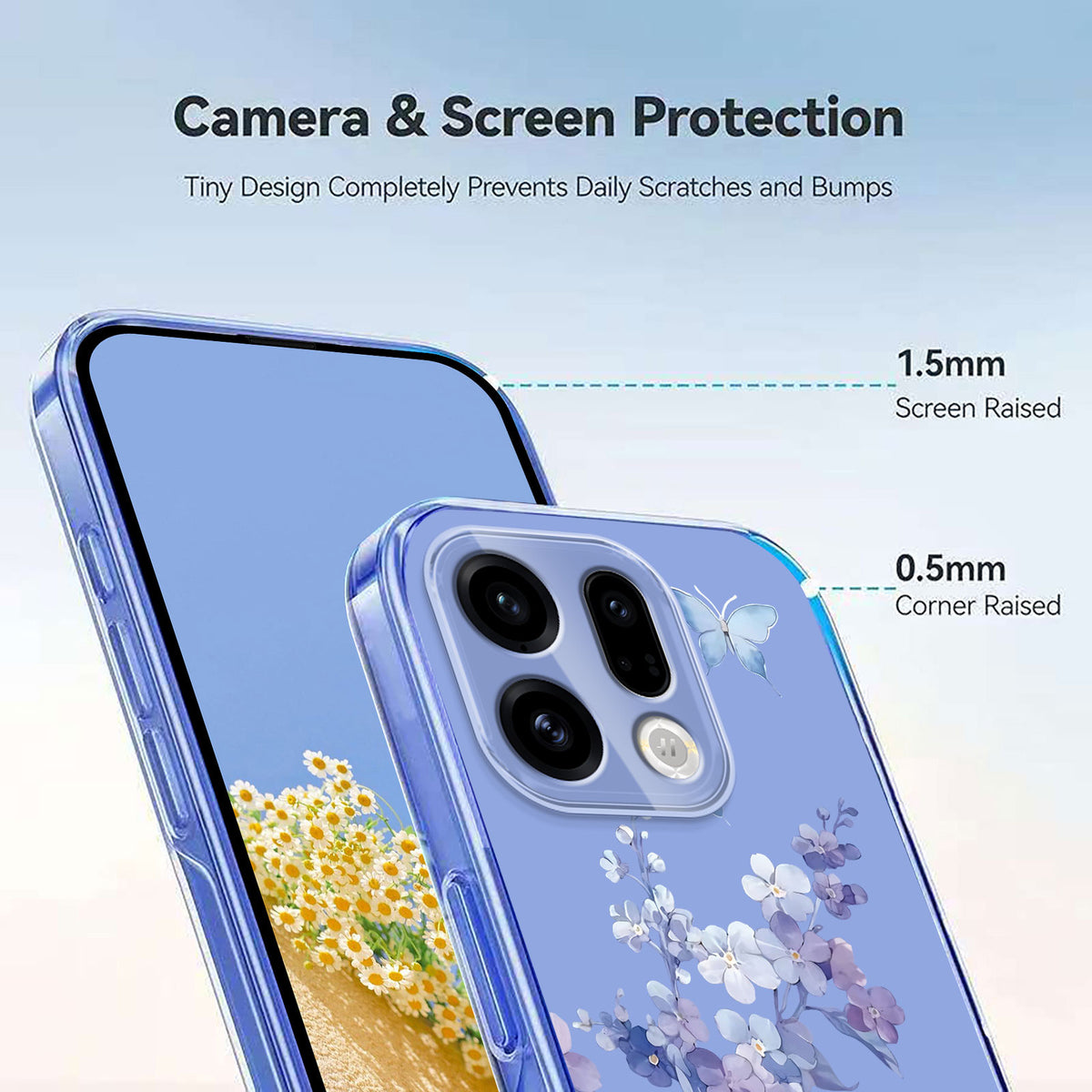 For Oppo Find X9 5G Case Butterfly Floral Pattern Printing TPU Phone Back Cover