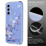 Til Samsung Galaxy A37 5G Cover Butterfly Blomster Mønster Printet TPU Telefon Bagcover