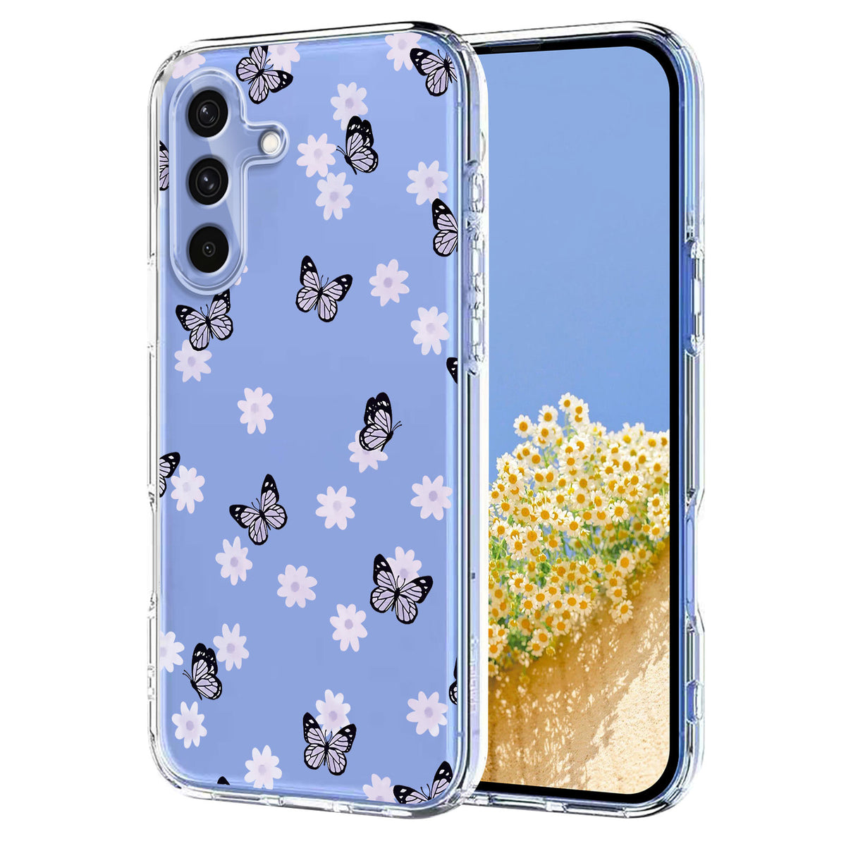 Til Samsung Galaxy A37 5G Cover Butterfly Blomster Mønster Printet TPU Telefon Bagcover