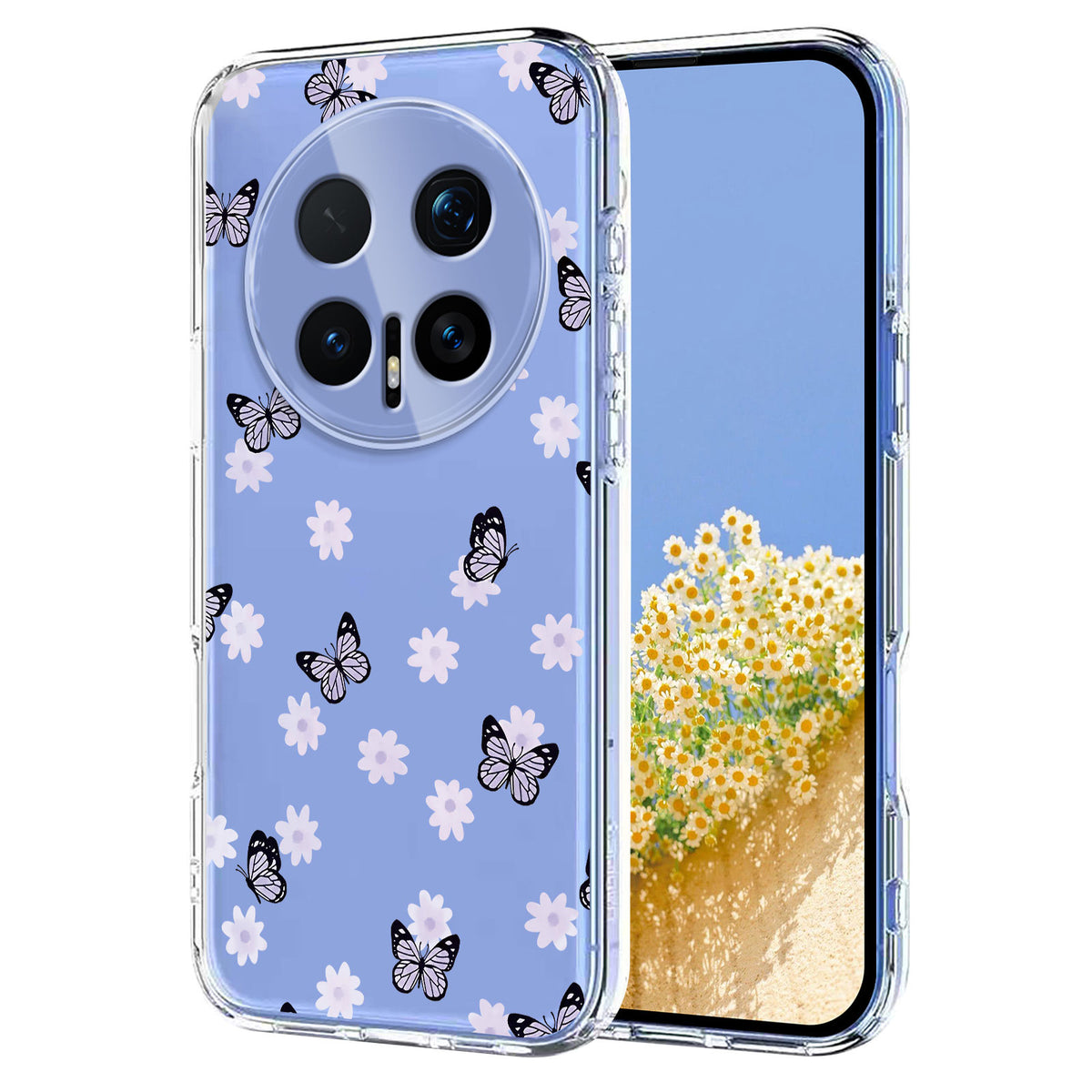 For Honor Magic8 Pro 5G Case Butterfly Floral Pattern Printing TPU Phone Back Cover
