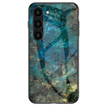 Samsung Galaxy S23 Marmormönster Tryck Härdat Glas mobilskal Hårt PC + TPU Reptåligt Stötsäkert Skal