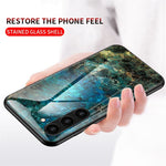 Samsung Galaxy S23 Marmormönster Tryck Härdat Glas mobilskal Hårt PC + TPU Reptåligt Stötsäkert Skal