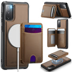 JEEHOOD For Samsung Galaxy S20 FE Case  J10 Magnetic Case Leather Back Phone Cover with Detachable Card Holder Kickstand