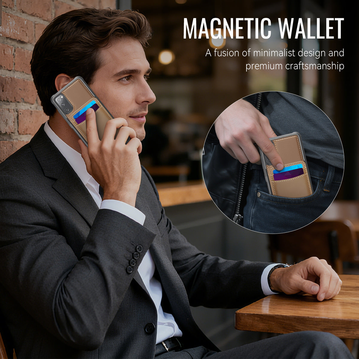 JEEHOOD For Samsung Galaxy S20 FE Case  J10 Magnetic Case Leather Back Phone Cover with Detachable Card Holder Kickstand