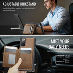 JEEHOOD For Samsung Galaxy S20 FE Case  J10 Magnetic Case Leather Back Phone Cover with Detachable Card Holder Kickstand