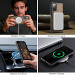 JEEHOOD For Samsung Galaxy S20 FE Case  J10 Magnetic Case Leather Back Phone Cover with Detachable Card Holder Kickstand
