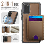 JEEHOOD cover til Samsung Galaxy S20 Plus 4G J10, magnetisk lædercover med aftagelig kortholder og støtte