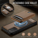 JEEHOOD cover til Samsung Galaxy S20 Plus 4G J10, magnetisk lædercover med aftagelig kortholder og støtte