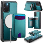 JEEHOOD cover til Samsung Galaxy S20 Plus 4G J10, magnetisk lædercover med aftagelig kortholder og støtte