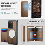 JEEHOOD For Samsung Galaxy S20 Ultra Case J10 Magnetic Case Leather Back Phone Cover with Detachable Card Holder Kickstand