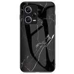 For Xiaomi Redmi Note 12 Pro 5G Marble Pattern Printing Phone Case Hard Tempered Glass + PC Back TPU Bumper Shock Absorption Protective Cover