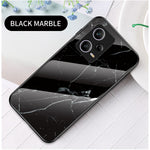 For Xiaomi Redmi Note 12 Pro 5G Marble Pattern Printing Phone Case Hard Tempered Glass + PC Back TPU Bumper Shock Absorption Protective Cover