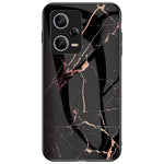 For Xiaomi Redmi Note 12 Pro 5G Marble Pattern Printing Phone Case Hard Tempered Glass + PC Back TPU Bumper Shock Absorption Protective Cover