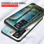 For Xiaomi Redmi K50 Ultra 5G / 12T 5G Marble Pattern Printing Shockproof Anti-Scratch Case Hard Tempered Glass + PC Back TPU Bumper Protective Phone Cover
