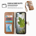 Stand Case for Oppo F31 5G  /  A6 Pro 5G Leaf Shape Magnetic Clasp Leather Phone Cover with Hand Strap