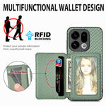 For Oppo Find X9 5G Case RFID Blocking Carbon Fiber Leather Phone Back Cover with Card Holder