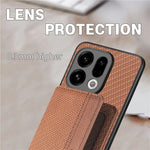 For Oppo Find X9 5G Case RFID Blocking Carbon Fiber Leather Phone Back Cover with Card Holder