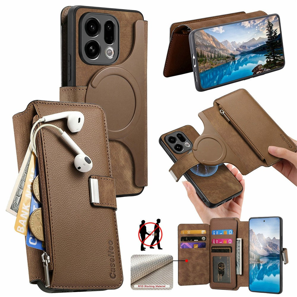 CASENEO MW-02 For Oppo Find X9 5G Case Detachable Magnetic Leather Flip Cover