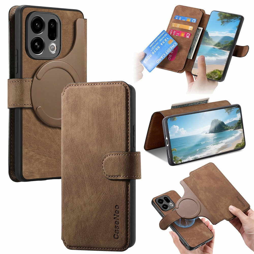 CASENEO For Oppo Find X9 5G Magnetic Case Detachable Leather Phone Wallet Cover