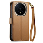 For Honor Magic8 Pro 5G Floral Leaf Buckle Wallet Case Card Holder With Hand Strap Leather Cover
