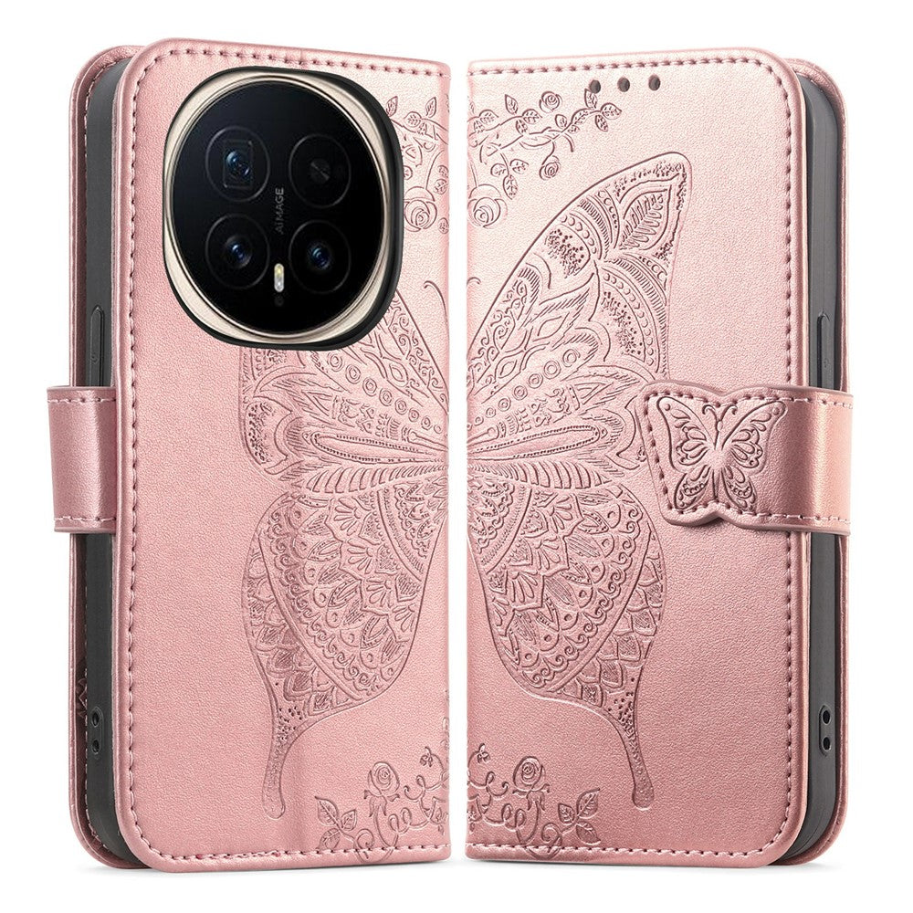 For Honor Magic8 5G Case with Strap Butterfly Pattern PU Leather Wallet Phone Cover