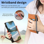 For Honor Magic8 5G Case Wallet Tri-Color Stitching Leather Phone Cover with Elastic Wristband